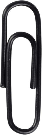 JAM PAPER Colorful Standard Paper Clips - Regular 1 Inch - Black Paperclips - 100/Pack
