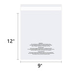 iMailer - 100 Count - 9" x 12" Clear Plastic Poly Bags with Suffocation Warning Self Seal for A4, Documents, Clothing, Shipping, Packaging - Resealable Adhesive, Not Strong