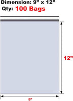 iMBAPrice 100 - 9x12 Premium Matte Finish Self-Sealing Non-Padded White Poly Mailers/Mailing Envelopes/Bags (iMBA-3PM-100)