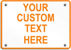 Aluminum Weatherproof Metal Sign Multiple Sizes Custom Personalized Text Here White Orange Warning Horizontal Street Signs 24x18Inches