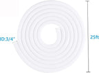 3/4"-25ft Braided Cable Sleeve Protector - Self-Wrapping Split Wire Loom for Home Theater, Pet-Proof Cord Organizer, Heat-Resistant, White