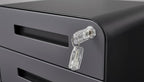 Modern 3-Drawer Mobile File Cabinet, Dark Grey Metal Filing Cabinet with Lock, Under-Desk Rolling File Storage with 5 Wheels, Legal/Letter/A4 Hanging File Compatible, 15.75" W x 18.11" D x 22.83" H