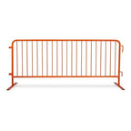 Angry Bull Barricades Heavy Duty Crowd Control Metal Interlocking Barricade with Flat No-Trip Feet - 8.5 Ft. (Safety Orange) (20 Pack)
