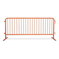 Angry Bull Barricades Heavy Duty Crowd Control Metal Interlocking Barricade with Flat No-Trip Feet - 8.5 Ft. (Safety Orange) (10 Pack)