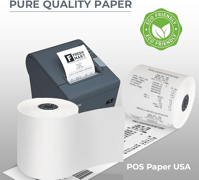 3 1/8" x 200' Thermal Paper (50 Rolls/Case) - BPA Free
