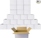PETAFLOP Cardboard Boxes 6x4x4 Shipping Boxes White Kraft Corrugated Small Mailer Boxes, 25 Pack