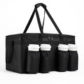 Insulated Food Delivery Bag with 4 Cup Holders, XXX-Large Grocery Bags Keep Food Hot/Cold, Catering Cooler Bags with Drink Carrier, Commercial Food Warmer for Transport & Shopping, Black