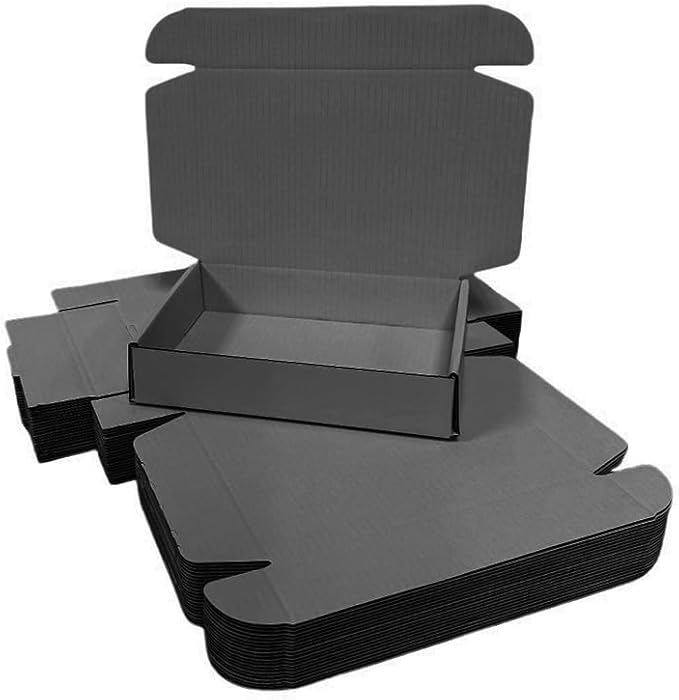 10 Pcs 11.8 x 7.9 x 3.2 inches Corrugated Cardboard Gift Boxes Recyclable Shipping Boxes for Mailing & Holidays, Wedding, Birthday, Gifts Packaging (Dark Gray, 11.8 x 7.9 x 3.2")