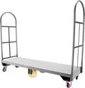 64.6Lx15.7H U-Boat Platform Truck Dolly, 2000lbs Heavy Duty U Boat Cart Steel with 6PCS Wheel Caster and 2 Side Fences for for Industrial, Retail, Warehouse