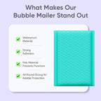 Teal Small Bubble Mailers 4x8 Inch #000 | Thick Padded Poly Mailer Envelopes | Mailing Trading card sports Card Bubble Envelopes | Water & Tear Resistant | 500 Pack Bulk