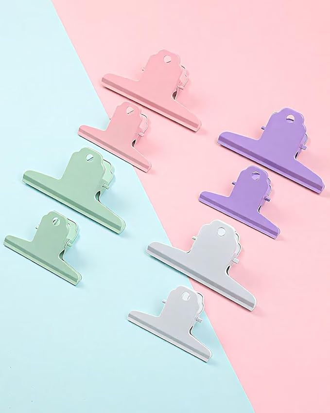 2PCS Extra Large Binder Clips Metal Bulldog Clips Large Paper Clamps Holder Chip Clips for Home School Office Drawing Bag Pink 4inch