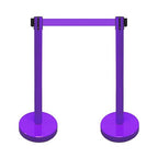 VIP Crowd Control Retractable Belt Queue Safety Stanchion Barrier Set, 36" Ht, 78" Belt + Wall Bracket (6 Pur Posts Pur Belt + SFrame + WBracket)