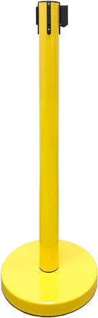 Retractable Stanchion, 6 SPECIALTY Posts + Signframe, 36" Ht, 78" Special Event & Holiday Theme Belt + Bonus Replacement Cassettes + Wall Receiver (YEL Post/Grand Opening Belt)