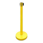 VIP Crowd Control Retractable Belt Stanchion Queue Safety Barrier Set, 36" Ht, 78" Belt (2 YEL Posts Blue Belt)