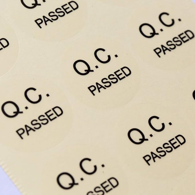 QC Passed Label Sticker Clear PVC Material Diameter 3CM Large Size QC Adhesive Sticker (1000)