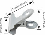 HAHIYO 0.87inch White Bulldog Clips Metal File Hinge Binder Clips Clamps Save Space Strong Spring Jaws Rock Solid Grip Book Lay Flat Deburred Edge for Hang Photos Wall Grid Dog Food 30PCS
