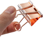 JAM PAPER Colorful Binder Clips - Large - 1 1/2 Inch (41 mm) - Rose Gold Binderclips - 12/Pack