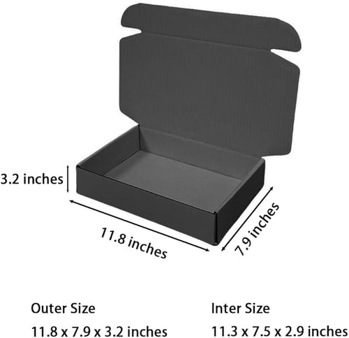 10 Pcs 11.8 x 7.9 x 3.2 inches Corrugated Cardboard Gift Boxes Recyclable Shipping Boxes for Mailing & Holidays, Wedding, Birthday, Gifts Packaging (Dark Gray, 11.8 x 7.9 x 3.2")