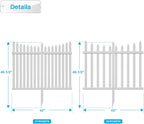 Patio Outdoor Fence 36"Hx84"L (2Sets) White Vinyl Picket Fence Panels Privacy Fence Decorative, PVC Garden Fence Temporary Fencing for Backyard Porch Dogs, Suitable for Soft Ground