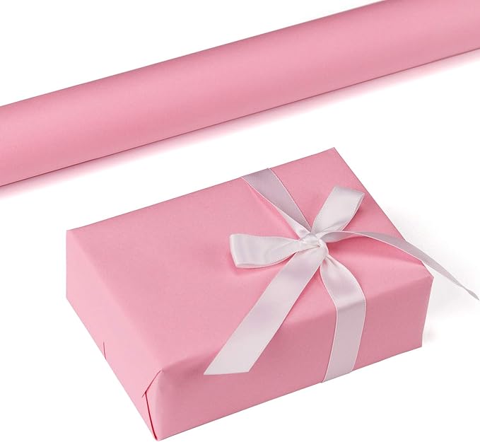 RUSPEPA Pink Kraft Paper Roll - 36 inches x 100 feet - Recyclable Paper Perfect for Easter Wrapping, Craft, Packing, Floor Covering, Dunnage, Parcel, Table Runner
