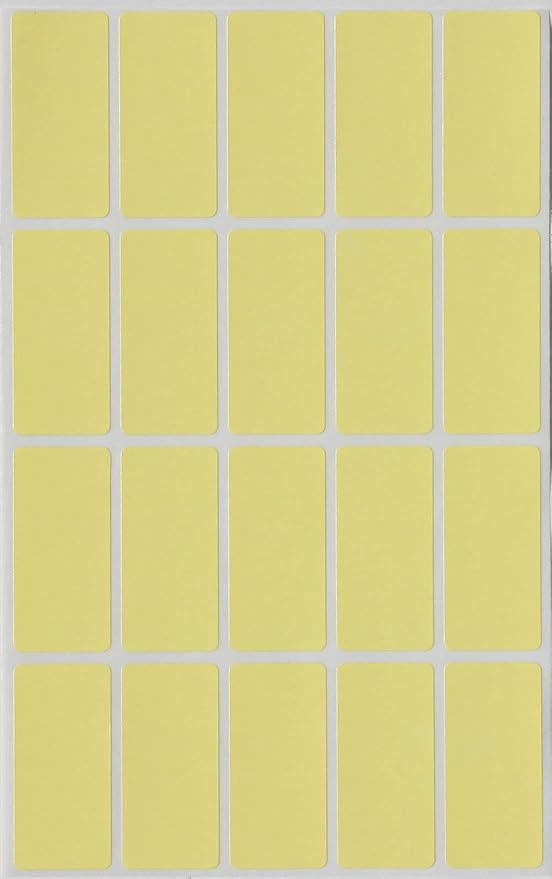 Royal Green Rectangular Stickers Labels in Pastel Yellow (40mm x 19mm) 1.57 inch x 0.75-2000 Pack