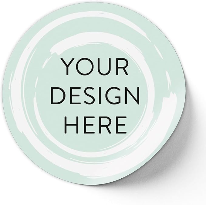 100 Custom Vinyl Stickers - Upload Your own Image, Text, Design, Logo - Personalized Logo Labels for Handmade, Packaging, Bottle, Jars, Candle, Brand Stickers (Mint, 1x1)
