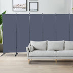 JVVMNJLK Indoor Room Divider, Portable Office Divider Room Divider Wall Divider Screen 6 Panel, Folding Partition Privacy Screen Walls Dividers for Room Separator 204" W x 71.3" H, Grey