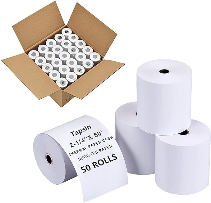 2-1/4'' X 50' Thermal Receipt Paper - Credit Card Paper Rolls - Cash Register Roll - Premium Thermal Printer Paper - 800 Rolls