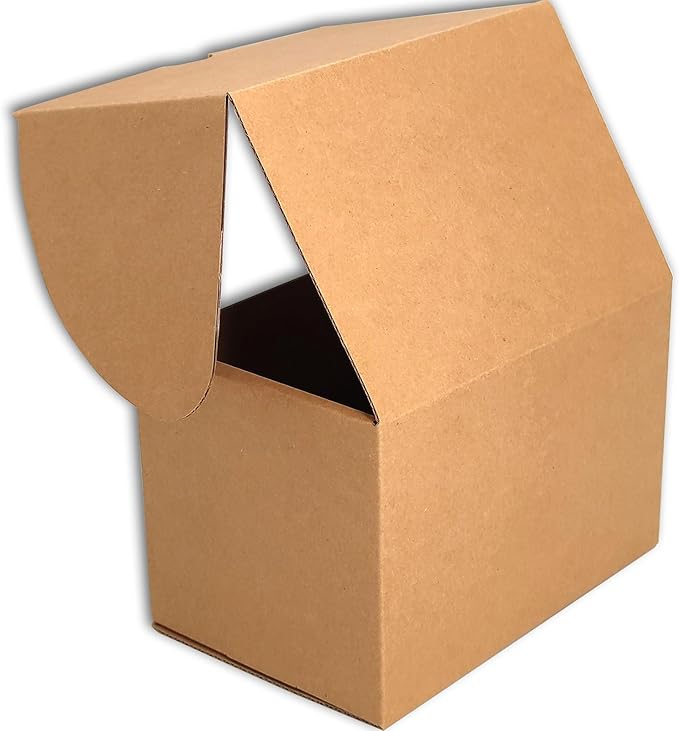6x4x4 inches Small Shipping Boxes Set of 25 - Brown Mailer Corrugated Cardboard Boxes for Shipping Packaging Mailing Products
