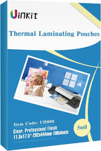 Uinkit 100Pack Thermal Laminating Sheets Hold 11x 17 Sheets 5mil Heavy Duty Laminating Pouches Menu Tabloid Size11.5X17.5 inches Lamination Sheets Paper for Laminator Clear Glossy Rounded Corner