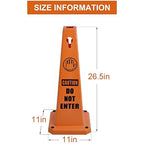 OrangeStar Do Not Enter Cones 4-Pack, 26.5" Large 4-Sided No Entry Message Safety Cones with Heavy Rubber Base for Indoor Outdoor Use, Traffic Control, Security, Warehouse Safety