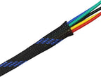 30ft PET Expandable Sleeving Wire Cable Sleeve (1/4", Steel Blue&Black)