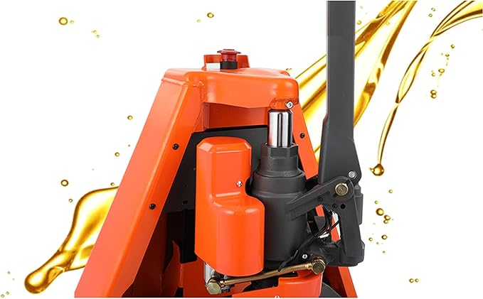Tory Carrier Full Electric Pallet Jack Truck, 3300lbs Capacity Motorized Pallet Lift Trucks, 48" x 27" Fork Size Powered Lithium Battery Truck for Indoor Storage and Material Handling Orange-EPJ3300