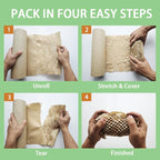 Honeycomb Packing Paper 12" W x 60' L Packing Paper for Moving Products & Gifts Honeycomb Wrapping Paper Recyclable and Biodegradable Cushioning Packing Material with 20 Fragile Stickers
