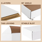 12x9x2 Inches Shipping Boxes Set of 25, White Corrugated Cardboard Box, Mailer Boxes for Small Business
