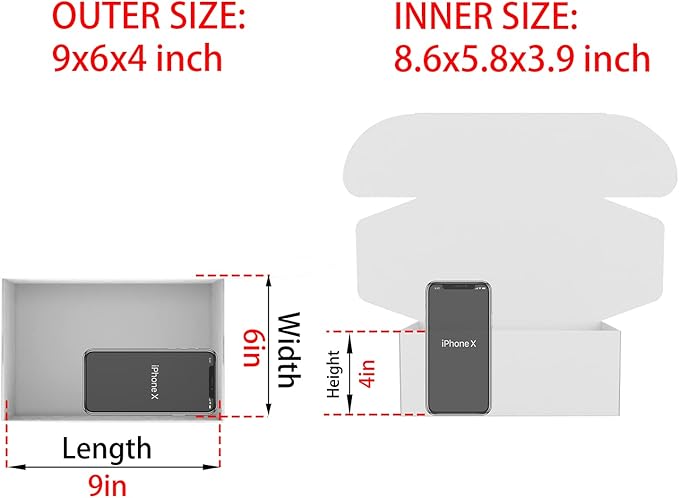 Small White Shipping Boxes for Small Business Pack of 25-9x6x4 inches Cardboard Corrugated Mailer Boxes for Shipping Packaging Craft Gifts Giving Products