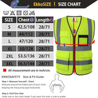 Hi Vis Reflective Safety Vest for Men Women Mesh Class 2 High Visibility Vest with Pockets,Meets ANSI/ISEA Standards(EK170-Mesh-Yellow-2XL)