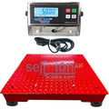 SellEton SL-700-2x2-5K 24" x 24" (2' x 2') Industrial Floor Scale with Capacity of 5000 lbs 1 lb - Red