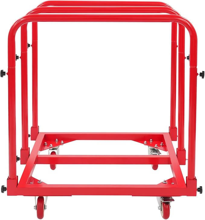 Platform Truck, Heavy Duty Hand Truck with Casters, 1400lbs Capacity Foldable Basket Cart with Handles, Flatbed Push Dolly for Groceries/Garage/Warehouse(Red)