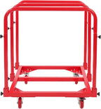 Undercat Steel Panel Truck, Heavy Duty Lumber Drywall Dolly, 1400lbs Platform Truck with 4 Swivel Casters, Flatbed Cart with 3 Side Handrails & Bottom Crossbar for Warehouse, Garage, Home, Red