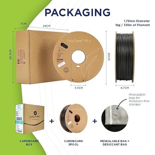 Polymaker Matte PLA Filament Sapphire Blue 1.75mm 1kg 3D Printing Filament, PolyTerra 3D Printer PLA Filament
