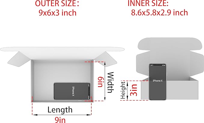 Small White Shipping Boxes for Small Business Pack of 25-9x6x3 inches Cardboard Corrugated Mailer Boxes for Shipping Packaging Craft Gifts Giving Products