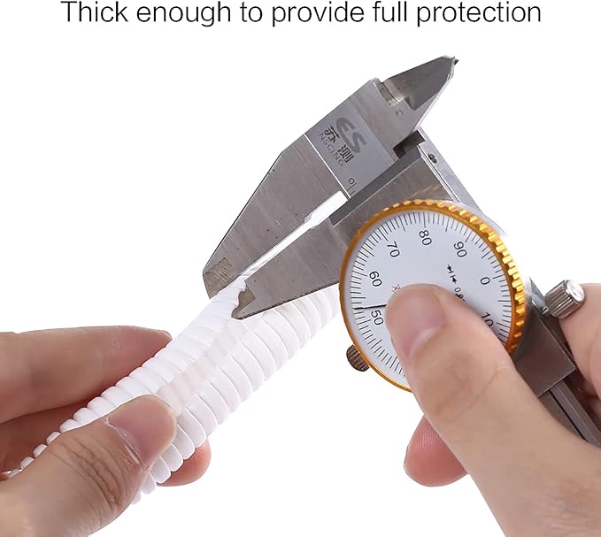 Alex Tech 100ft - 1/4 inch Split Wire Loom Tubing - White