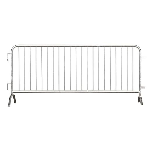 Angry Bull Barricades Metal Interlocking Steel Barricade (8.5 Ft. Lightweight Hot-Dipped, Bridge Feet, Galvanized Steel, Set of 20)