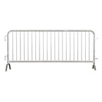 Angry Bull Barricades Metal Interlocking Steel Barricade (6.5 Ft. Heavy Duty, Fixed Foot, Galvanized Steel, Set of 10)