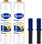 Stretch Film, RAZCC Stretch Wrap Industrial Strength, Shrink Wrap for Pallet Wrap, Heavy Duty Clear Plastic Wrap with Handles, Moving Wrapping Plastic Roll, 15" x 1000 Ft Per Roll, 60 Gauge, 2 Pack