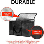 NZ home Durable XXL PRO Insulated Cooler Bag and Food Warmer for Delivery & Grocery Shopping with Zippered Top, Gray Commercial Grade (1 Pack)