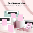 2x1 Inch Thermal Labels, Pink Thermal Printer Stickers, Waterproof Self-Adhesive Shipping Label Printer Sticker for Barcode, Name, Address, 300 Labels/Roll