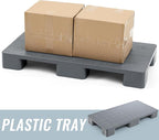 1 Pcs Plastic Pallet for Basement Storage Easy Stack Lightweight Floor Pallet Display Flooring Room Supermarket Christmas, Support up to 2000 Lbs (40'' L X 20'' W X 5.5'' H,Grey)