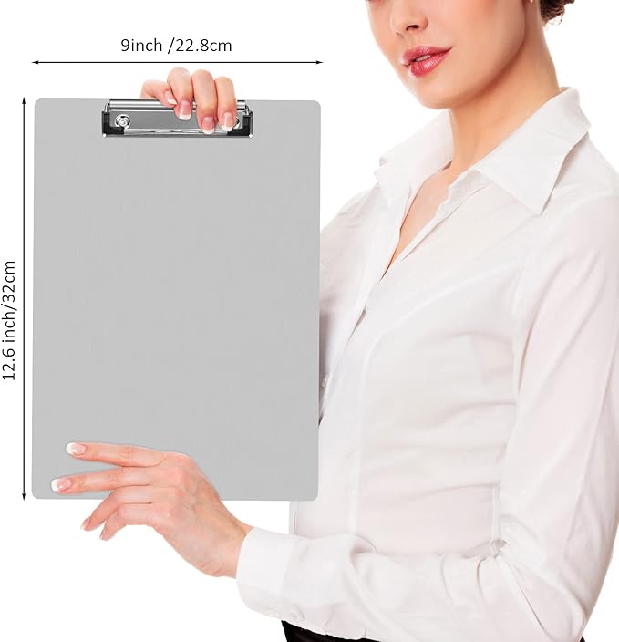 Epakh 24 Pieces Clipboard Bulks Metal Clipboard Aluminum Office Low Profile Clip Standard A4 Letter Size Metal Clip Board, Size 12.5 x 9 Inch